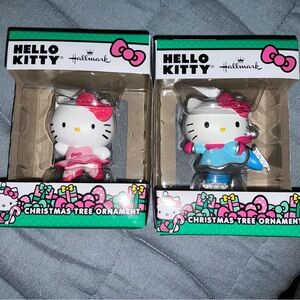 Hallmark Hello Kitty Christmas Ornaments - Pink and Blue
